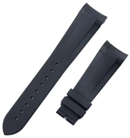 JVEIWAD Hochwertiges Fluorkautschuk-FKM-Gummiarmband mit gebogenem Ende, 22 mm, kompatibel Tudor-Armband Black Bay 1958 41 GMT Pelagos-Zubehör