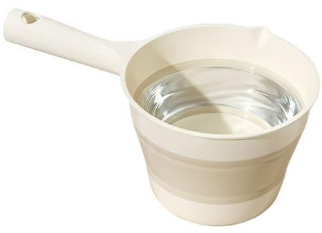 Cazzuola per acqua da cucina, manico ergonomico, mestolo pieghevole per acqua da bagno, per la preparazione dei pasti, campeggio, cucina, giardiniere, casalinghe,