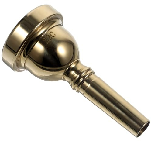 Parliky Boquilla Superior Alto Dorado para 12c Diseño Trombón de Metal Sonido Simple y para Uso Diario y Profesional