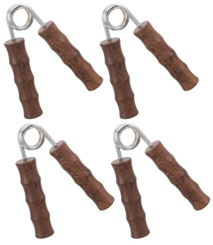 BCOATH Ensemble de 4 Renforceurs de Poigne en Bois de Poulet Entraîneur de Force de Préhension pour Mains et Doigts Masseur de Paume Naturel Outil Portable pour Entraînement