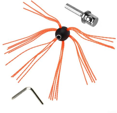 Flexible Chimney Brush for Drill Attachable Chimney Cleaner, Chimney Cleaning Kit with Brush Head and Chuck Adapter, Compatible with Most Drills, DIY Power Sweeping Tool