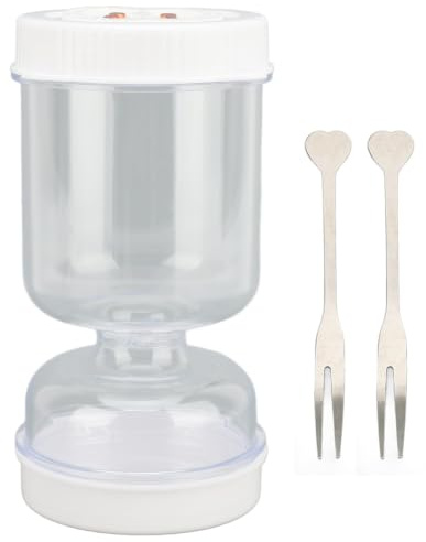Mimdixy Tarro para encurtidos con colador abatible, recipiente para encurtidos de 1.4 litros (50 oz), separador jugo con forma reloj, 18 x 9 cm (7.1 x 3.5 pulgadas), recipiente hermético