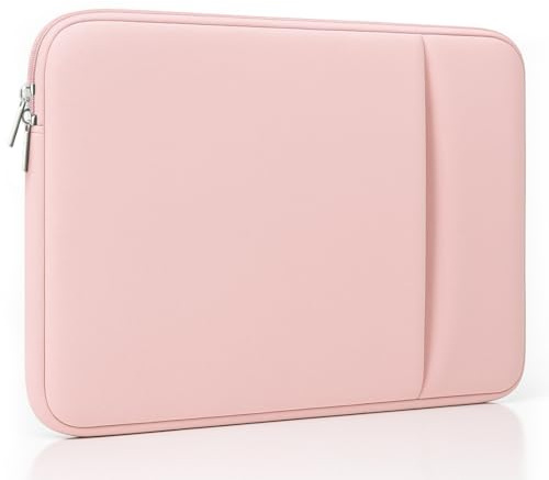 Funda para laptop para MacBook Neo/Air/Pro de 13 pulgadas A18/M5/M4/M3/M2/M1 Chip 2026-2020 A3404 A3449 con 2 bolsillos, funda para tablet (rosa rubor)