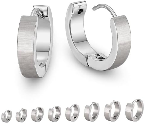Soul-Cats 1 Paar Creolen aus Edelstahl in silber, matt gebürstet für Damen und Herren
