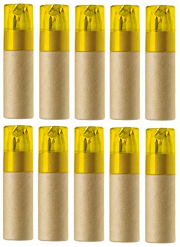 sin4sey 10er Set Buntstifte Dose Mit Spitzer Kinder Hochzeit Restaurant Party Kindergeburtstag (gelb)
