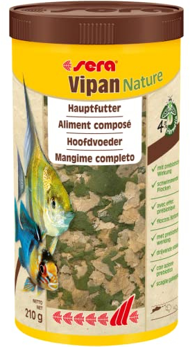 sera Vipan Flakes 1.000 ml (210 g) | Fischfutter für an der Wasseroberfläche fressende Zierfische | Ohne Farb- und Konservierungsstoffe | Für gesundes Wachstum & kräftige Entwicklung