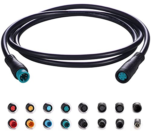 baluoqi Verlängerungskabel 2Pin/3Pin/4Pin/5Pin/6Pin/8Pin/9Pin wasserdichter Verbindungsstück 80CM für elektrisches Fahrrad Licht/Gas/Bremse/Ebike Teile verlängern Draht
