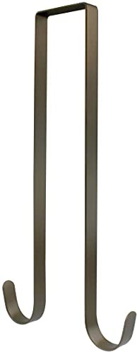IEBUOBO Crochet double en métal pour couronne de porte d'entrée - 30,5 cm - Bronze