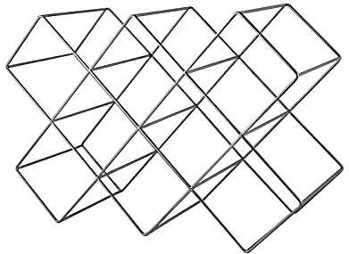 ECHTWERK Weinregal für bis zu 8 Flaschen, Flaschenregal freistehend, Weinflaschenhalter, Weinlagerung, Weinaufbewahrung, Weinständer, aus hochwertigem Eisen, 46 x 16,6 x 31 cm , Black-Edition