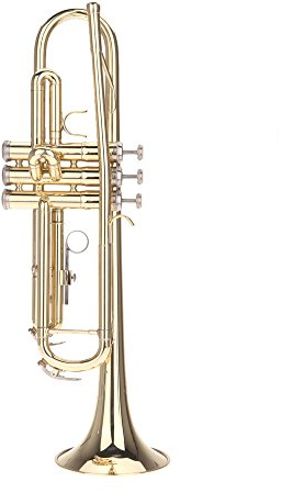 summina Bb Trumpet, Brass Instrument with Silver-Plated Mouthpiece, Gloves & Padded Case – Compact Design for Students & Professional Musicians