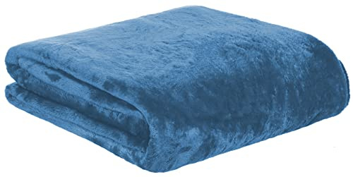 Brandsseller Kuscheldecke Wohndecke Tagesdecke Cashmere Feeling Größen (220 x 240 cm, Blau/Türkis)