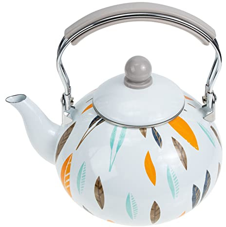 YARNOW Emaille Wasserkocher Vintage Teekessel Emaille Topf Kochen Mit Induktion Langlebiger Wasserkanne Für Küche