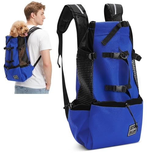 ALLSOPETS Hunderucksack für Kleine Mittelgroße Hunde, Mitternachtsblau, L | Verstellbarer Hunde Tragerucksack mit Komfortdesign, Leicht und Praktisch für Wandern, Camping, Reisen und Spaziergänge