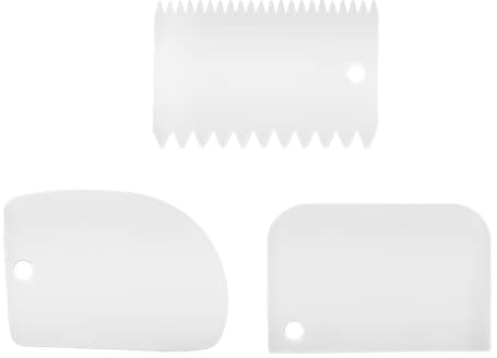 Plastic Cake Scraper, 3 Pcs Cake Baking Scraper, Dough Scraper, Cream Edge Smoothing Combing Tool for Cake Edge Decorating