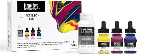 Liquitex 3699438 Ink Professional - Juego de pinturas acrílicas líquidas altamente pigmentadas, resistentes al envejecimiento, resistentes a la luz, para caligrafía y aerógrafo, 3 colores, tinta de 30