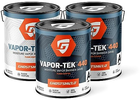 Vapor-Tek 440-100% Solids Epoxy Moisture Vapor Barrier for Basement Floors, Garage Floors and Warehouse Floors (3 Gallon Kit)