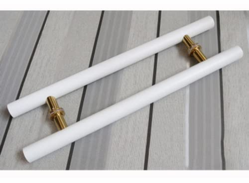 Haustürgriff - Rund Massivholzgriff Aus Buche - Zuggriff/Push-Pull Türgriff Für Eingang/Dusche/Holz/Glas/Büro/Laden, Innen/außen (Farbe : Weiß, Größe : 150cm)