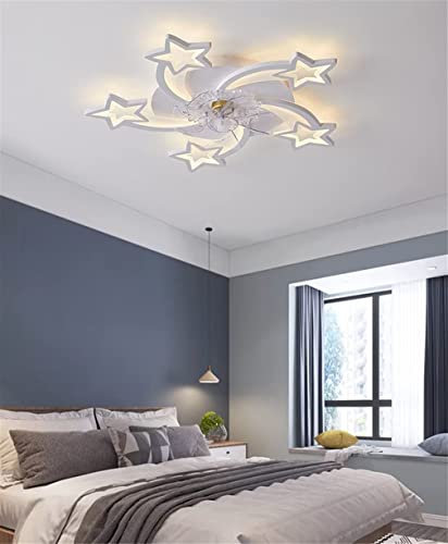FLBT Moderno Silenzioso LED Ventilatore da Soffitto con Luci, Elegante Decorativo Camera da Letto Ventilatore Luce, ABS Invisibile Pale del Ventilatore, 3 velocità del Vento Needed