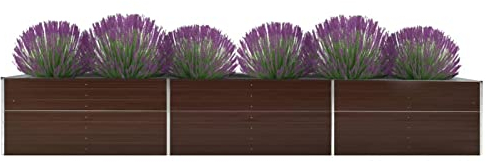 GuyAna Garten-Hochbeet Verzinkter Stahl 480x80x77 cm Braun Plant Bed Metall Hochbeet