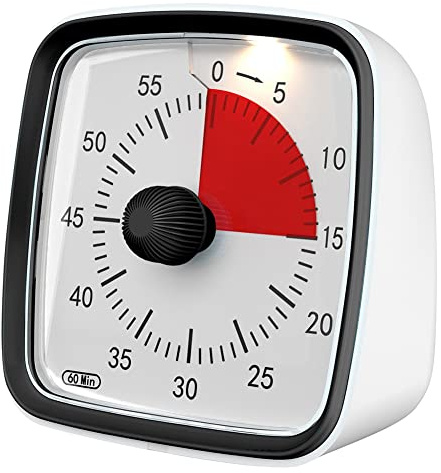 1 minuteur de 60 minutes pour salle de classe, compte à rebours pour enfants et adultes, outil de gestion du temps pour enseigner, noir