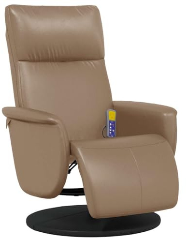 vidaXL Massagesessel mit Fußteil Cappuccino-Braun Kunstleder