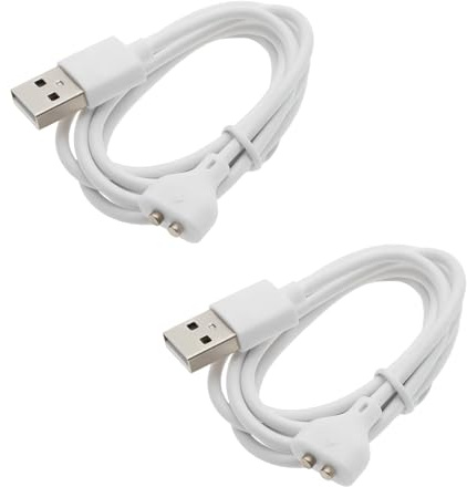 VGOL 2 cables de carga magnéticos USB CC de 1 m, cable magnético de carga USB de 5 mm, paso para cargador de pared, banco de energía, latop, color blanco
