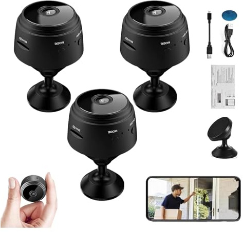 Godemmio Camtrix Mini caméra espion, caméra WiFi Full HD 1080p, caméra de nounou pour la sécurité à domicile, caméra cachée, caméra de surveillance, petite caméra portable pour bébé pour la maison,
