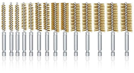 14 Stück Zylinder-Drahtbürste Durchmesser Rohrbürste,Drahtbürste Bohrmaschine Verschiedene Größen Zylinder-Drahtbürste Edelstahl Drahtbürste Drahtbürste Rund für Schlagbohrmaschinen
