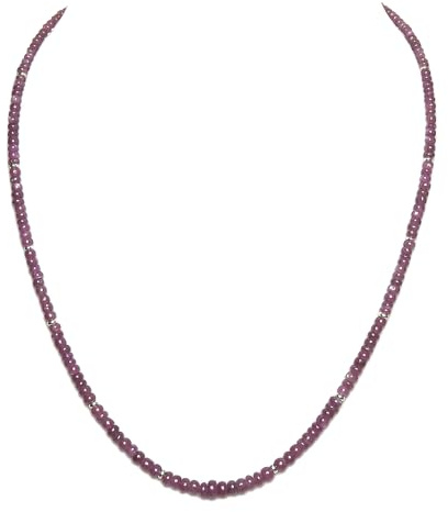 Rubin Kette - rote Halskette - Steinkette - 925 Silber
