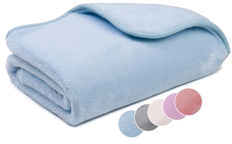 liebling Kuscheldecke Kids Cashmere Feeling Kinder Decke 100 x 150 cm, Hellblau, Premium Sofa Decke, Dicke warme Wohndecke, 500 gr. / m²