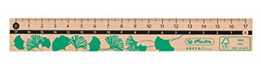 Herlitz Holz Lineal 17cm GREENline für Rechts- und Linkshänder / Farbe: grün