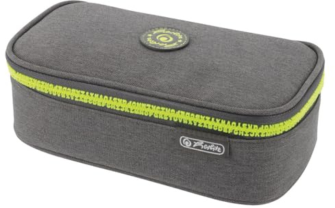 Herlitz Trousse à Crayons Beatbox, Gris/Jaune, 1 pièce, Gris/Jaune, Trousse d'écolier