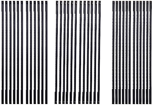 Yheonver 36 StüCk DekupiersäGe Scrollen BläTter 127 Mm Kohlenstoff Stahl LaubsäGe BläTter mit Kreuz Stift 15/18/24 ZäHne Standard Fein Schnitt SäGe BläTter