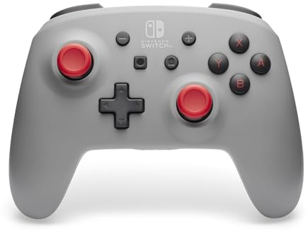 Manette sans fil PowerA pour Nintendo Switch - Gris rétro, manette, manette de jeu, manette filaire, sous licence officielle