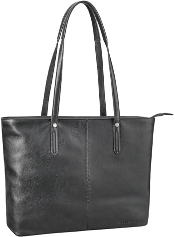 STILORD Antonia Große Handtasche Damen Leder Shopper Tasche Tote Bag Schultertasche Frauen Ledertasche Handtaschen Lederhandtasche Echtleder Henkeltaschen Farbe:schwarz