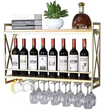 Portabottiglie per Vino, portabottiglie Vintage da Parete | Supporto da Parete per portabottiglie in Metallo | Scaffale per riporre Gli Oggetti a Muro | Portabicchieri da Vino da Appendere