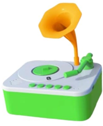 Colcolo Kinder-Grammophon mit 96 Karten, Früherziehung, Plattenspieler, Geschichten-Musik-Player, Kinder-Phonograph für 3–6-Jährige, Geschenk, A