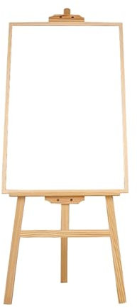 Lavagna bianca cancellabile a secco con treppiede in legno per casa, ufficio, scuola, cavalletto 60 x 90 cm