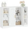 HEXCELEN Muebles de Baño, Armario de Baño, Mueble Auxiliar de Baños con 2 Puertas, Estantes Ajustables, Compartimento Abierto, para Baños, Salón, Cocina, Pasillo, Blanco, 30 × 100 × 75 cm