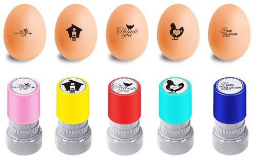 AHANDMAKER 5 Stile Kunststoff Stempel Bauernhof Motive Und Text DIY Zeichnung Ideal Zum Eierbemalen Und Für Kunsthandwerk Bauernhof Dekoration Geschenk