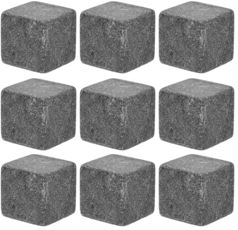 JECOMPRIS 1 lot de pierres à whisky réutilisables en granit - Glaçons rafraîchissants pour whisky, vin et boissons - Pierres de refroidissement durables et hygiéniques pour cocktails et accessoires de