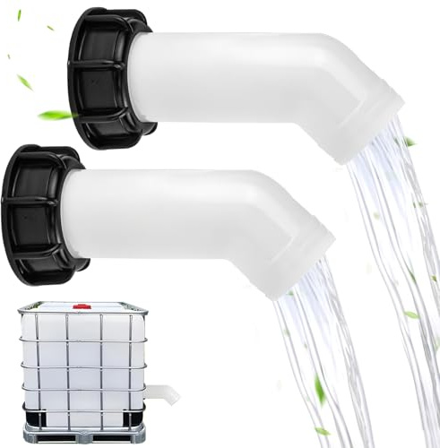 mohito 2 Stück IBC auslaufstutzen s60x6,IBC Ablaufstutzen Zubehör | IBC Auslaufstutzen,Anschlussstück für den Abfluss von IBC-Wassertanks und Regentonnen, weiß