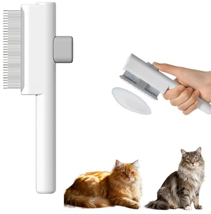 GUPPBF Spazzola per Animali Domestici，Spazzola per Gatti e Cani，Rimuove il 95% del Pelo Morto，Morbidezza Garantita per un Mantello Sano (Bianco)