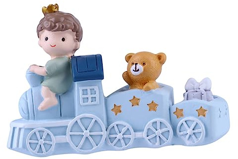 JUMPLAWN Zug Dekofigur Aus Kunststoff Kuchen Dekoration Für Jungenparty Cake Topper Und Tisch Ornament Rosa Zugspielzeug