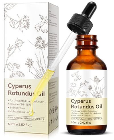 Cyperus Rotundus Oil for Hair Removal, Ingrown Hair Treatment, Effective Cyperus Rotundus Essential Oil for Hydrating & Smooth Skin, Suitable for All Skin Types (60 ML)