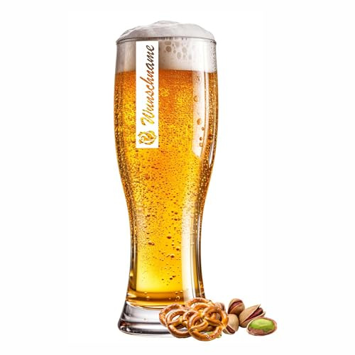 Bicchiere da birra inciso, 0,5 l, con testo desiderato, nome anno o scritta, per occasioni speciali come compleanno, anniversario, festa del papà o celebrazione, incisione a scelta