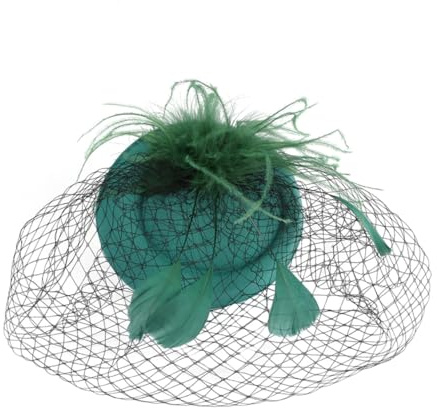 LIGIGWASH Eleganter Fascinator Hut Damen mit und Netzstoff Vintage Stil Kopfschmuck für Tee Party Hochzeit und Festliche Anlässe und Haarschonend Blaues Design