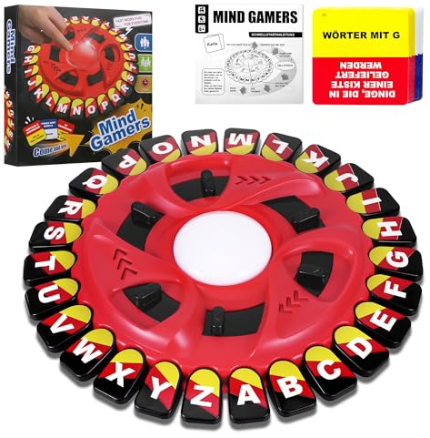 Wortspiel, Brettspiele für Kinder und Erwachsene, Words Spiel Deutsch, Buchstaben Drücken Familienspiel mit Timer, rasende wörter Spiel für 2-8 Spieler