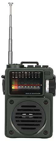 Annadue HRD-700 Radio de Corta Portátil FM/SW/WB/MW Recepción de Transmisión de Banda Completa con Bluetooth, Mini Radio Retro de Bolsillo Recargable, Compatible con Pronóstico