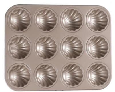 Madeleine Mould,Cake Pan Shell Shaped Cake Tin,Non-Stick Madeleine Mould for Baking Cake, Chocolate, Candy(12 Holes)